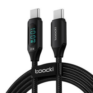 toocki PD 100 type c to type c 1&2 meter cabel for iphone&android fast charging type c to ios transparent display cord for ip & mac