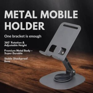 Metal Mobile Holder Adjustable Desk Stand 360° Rotating Phone Holder