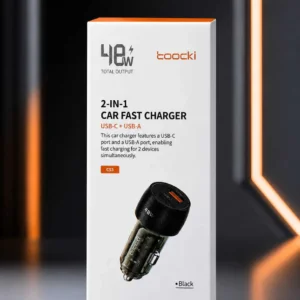 Car Charger Toocki TQ-CC53 48W Dual PortUSB-C PD & USB-A QC 3.0
