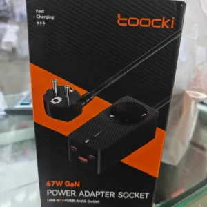 Toocki 67W GaN Power Adapter Socket | 2 USB-C + USB-A + AC Outlet Fast Charger