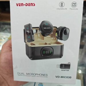 VEN-DENS VD-MIC030 Dual Wireless Microphone | Lightning Wireless Lavalier Mic for iPhone