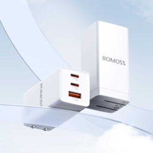 ROMOSS 65W GaN Fast Charger | 3-Port USB-C PD & USB-A Wall Charger