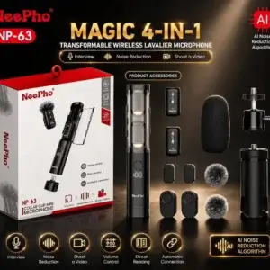 NeePho NP-63 Magic 4-in-1 Wireless Lavalier Microphone