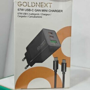 GOLDNEXT 67W GaN III Fast Charger | USB-C PD Mini Charger | 2× Type-C + USB-A | 67W USB-C Charger